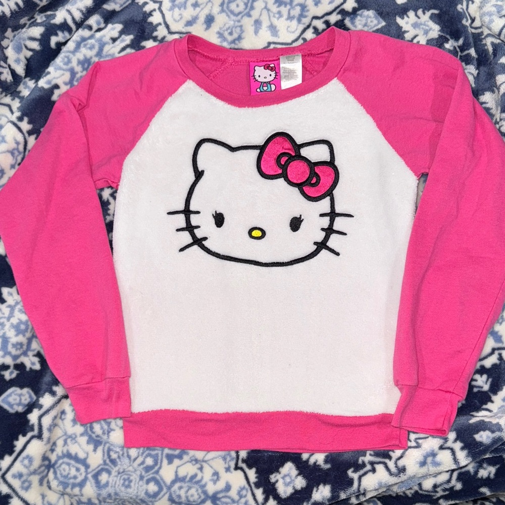 Hello Kitty Pink and White Kids Sweatshirt. New Girls 6X! From Sanrio Store!